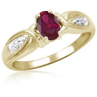 0. Carat T.G.W. Ruby drágakő és akcentus fehér gyémánt női gyűrű