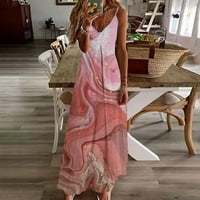 DeHolifer Ruhák Női alkalmi nyári divat Virágos Nyomtatott Ujjatlan Parittya ruha elegáns szexi nyaralás strand Sundress