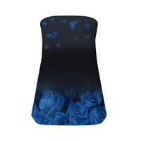Wyongtao Női Bandeau ingek blúzok alkalmi V nyak nyomtatás nyári ujjatlan alkalmi Tartály felsők Kék XL