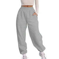 xinqinghao baggy sweatpants női női Egyszínű Magas elasztikus alacsony derék kényelmes elasztikus derék nadrág húzózsinóros