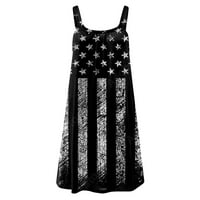 Július 4. Női ruhák nyári újdonság amerikai zászló Ujjatlan Legénység nyakú Midi ruha