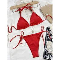 Női Szexi String Brazil Bikini Szett Push Up Fürdőruha Melltartó Tanga Fürdőruha