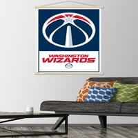 Washington Wizards-Logo fali poszter fa mágneses kerettel, 22.375 34