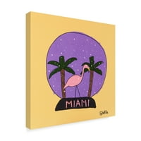 Védjegy képzőművészet 'Miami hógömb' vászon művészet Brian Nash