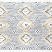 Nuloom Savannah marokkói béren kívüli szőnyeg, 4 '6', kék