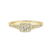 3 8ctw 14 kt sárga arany négyzet alakú, valódi tanúsított gyémánt rosea eljegyzési gyűrű