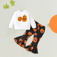 Halloween jelmez fiúknak gyerek ruha Puha pamut meleg Crewneck Hosszú ujjú Kerek nyakú levél tök pulóver szett fiúknak