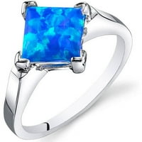 1. A CT hercegnő vágott kék opál gyűrű sterling ezüstben készített