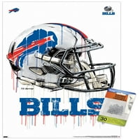 Buffalo Bills-csepegtető sisak fali poszter Push csapokkal, 14.725 22.375