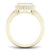 1 6ct tdw gyémánt 10k sárga aranyszívű klaszter gyűrű