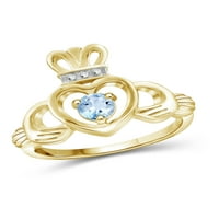 JewelersClub Sky Blue Topaz Ring Birthstone Jewelry - 0. Karát ég kék topaz 14K aranyozott ezüst gyűrűs ékszerek -