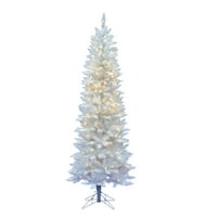 Vickerman 6 ' szikrázó fehér lucfenyő ceruza mesterséges karácsonyfa, tiszta fehér LED-es lámpák