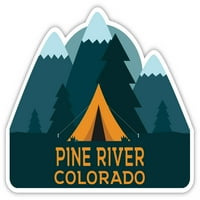 Pine River Colorado Szuvenír Vinyl Matrica Matrica Kemping Sátor Tervezés