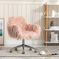 Fau Fur irodai íróasztal szék, bolyhos modern asztali székek kerekekkel és kárpitozott üléssel, hiúság akcentussal