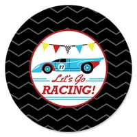 Nagy pont a boldogság Let ' s Go Racing-versenyautó-baba zuhany vagy versenyautó születésnapi Party kör matrica címkék-Gróf