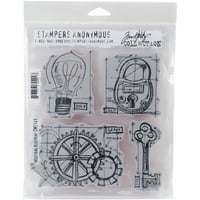 Tim Holtz Cling Gumibélyegző Készlet-Ipari Terv