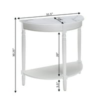 Kényelmi koncepciók francia ország félkör alakú bejárati asztal polccal, fehér Fau márvány fehér