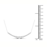 Imperial 1 4ct TDW Diamond 10K Fehér Arany Három kő nyaklánc