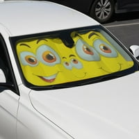 Sárga mosolyog Auto Sun Shade autó SUV teherautó-Smilin ' család-dupla buborék fólia Jumbo összecsukható harmonika