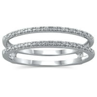 Carat T.W. Brilliance Fine Jewelry Diamond Enhancer gyűrű 10 kt fehér aranyban, 5. méret
