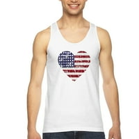 XtraFly ruházat Férfi amerikai zászló Szomorú Szív július 4 Tartály ruházat USA Tanktop