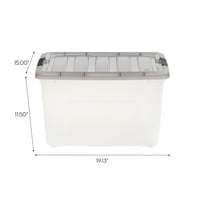 USA, Quart Stack & Pull átlátszó műanyag tároló doboz, szürke