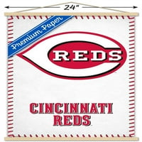 Cincinnati Reds - Logo fali poszter fa mágneses kerettel, 22.375 34