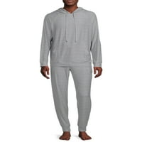 Férfi Raglan kapucnis és kocogó-alváskészlet, S-2XL méretű, férfi pizsama