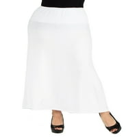 Comfort ruházat női elasztikus derék egyszínű maxi szoknya