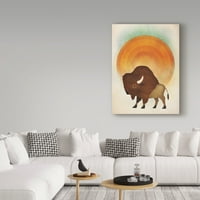 Védjegy Képzőművészet 'Blazing Sun Bison' vászon művészete, Ryan Fowler