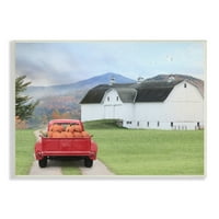 Stupell Industries Cumpkin Truck Driving vidéki közúti parasztház fényképezés Unker keret Art Print Wall Art, 15x10