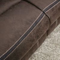 Amerika bútorja átmeneti vinilszövet Karmel fekvő kanapé, barna