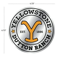 Chroma Yellowstone márkanév Vas króm vinil -matrica matrica, 4,75 ”4,75”, PC