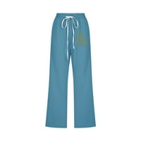 Női széles láb termés Capris Vintage virág nyomtatás nadrág jóga nadrág has ellenőrzés Sweatpants Lounge edzés nadrág