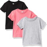 Marky G ruházat baba és kisgyermek Rövid ujjú pólók pamut Jersey Crew-nyak póló, forró rózsaszín fekete Hanga