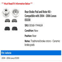 Hátsó fékbetét és Rotor készlet-kompatibilis-ES 2005
