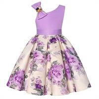 B91xZ hercegnő ruhák lányoknak gyerekeknek kisgyermek kislányok Tavaszi nyár nyomtatás fodros Ujjatlan Vintage ruha