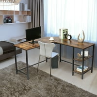 L alakú sarok számítógép asztal tároló polccal hosszú játékasztal otthoni irodai munkaállomáshoz helytakarékos Laptop