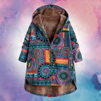 Floleo női kabát Clearance őszi tél s Téli meleg felsőruházat nyomtatás kapucnis zsebek Vintage túlméretes kabátok