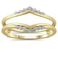 Carat T.W. Ragyogó finom ékszerek gyémánt fokozó gyűrű 10 kt sárga aranyban, 7. méret