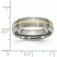 Titanium Ridged Edge 14K sárga beillesztett csiszolt csiszolt sáv