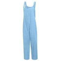 Női Jumpsuits Alkalmi Vékony zsebbel bő alkalmi vászon Laza Jumpsuit Divat Playsuit nadrág overall pamut és Jumpsuit