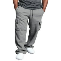 Lieserram Férfi Alkalmi Nadrág Férfi Gyapjú Rakomány Sweatpants Nyugodt Fit Bungee Kábel Nyitott Alsó