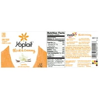 Yoplait® vastag és krémes joghurt vanília 6. oz csésze