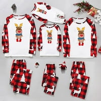 Karácsonyi pizsama családi szettekhez megfelelő pizsama aranyos rénszarvas karácsonyfa grafikus ünnepi hálóruha megfelelő
