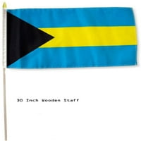 12 x18 nagykereskedelmi sok Bahama-szigetek ország Stick zászló 30 fa személyzet