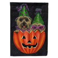 Carolines kincsek PPP3056CHF Cairn Terrier Halloween PeekaBoo zászló vászon ház mérete nagy, többszínű