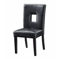 Kortárs étkező oldalsó szék kárpitozott üléssel és háttámlával, fekete, 2 készlet