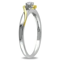 Miabella női gyémánt akcentus csavart eljegyzési gyűrű 10 kt 2 tónusú fehér és sárga arany