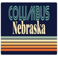 Columbus Nebraska Vinyl Matrica Matrica Retro Design